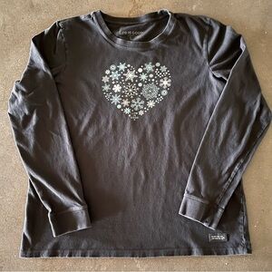 Life is Good Snowflake Heart Tee